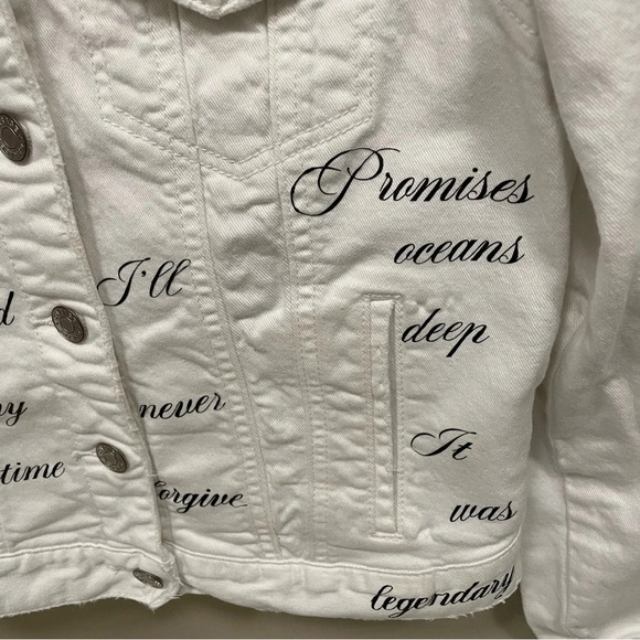 Taylor Swift Tortured Poets Upcycled Garage Denim Jean Jacket Women’s Small - Picture 6 of 11